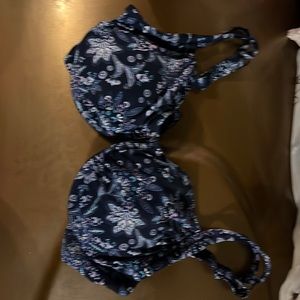 Blue Paisley Design Bikini Top